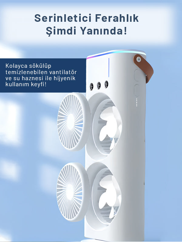 Taşınabilir Çift Turbo Serinlik Fanı