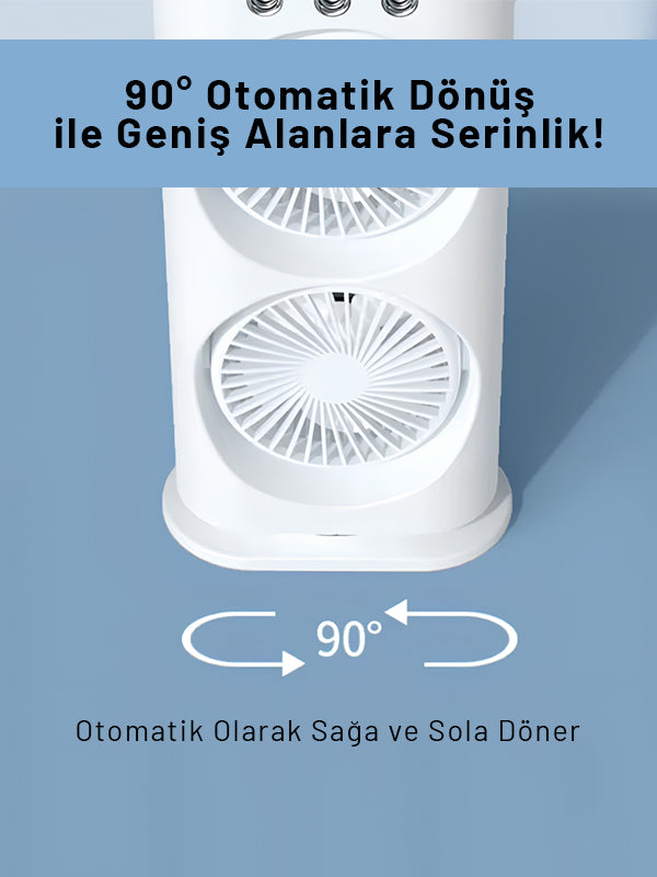 Taşınabilir Çift Turbo Serinlik Fanı