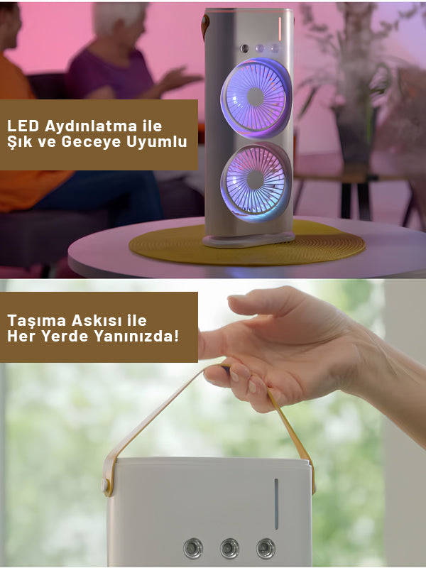 Taşınabilir Çift Turbo Serinlik Fanı