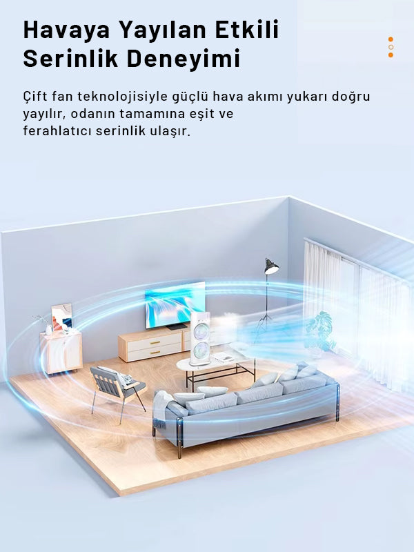 Taşınabilir Çift Turbo Serinlik Fanı